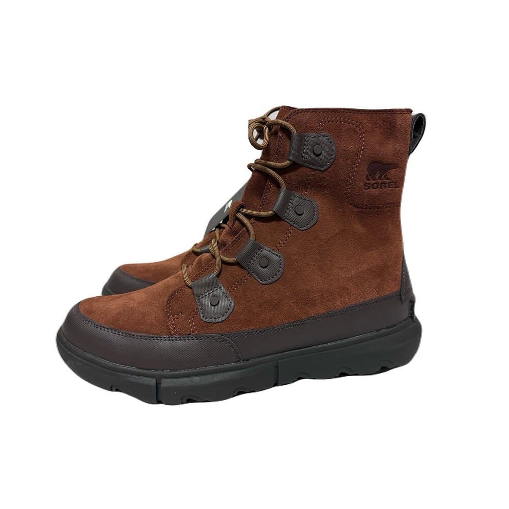 NEW Sorel Mens Size 11.5 Explorer Waterproof Suede Rain Winter Boot Dark Amber - Picture 2 of 8